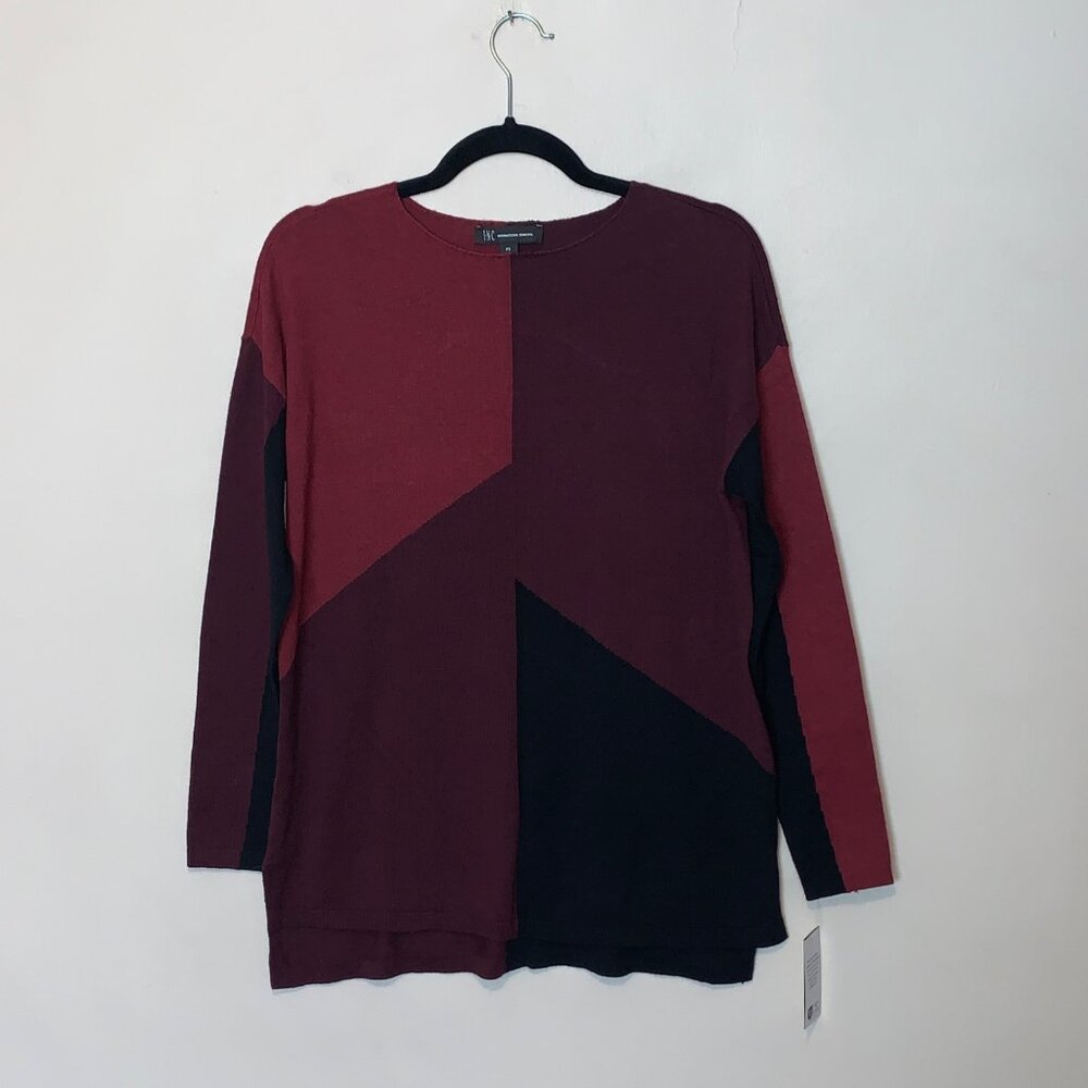 I.N.C. International Concepts Colorblocked Boat-Neck Sweater Size S Petite - Picture 2 of 7